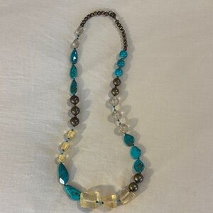 Chic Turquoise and Bronze Statement Necklace